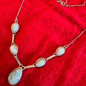 Elegant Silver and Blue Stone Necklace